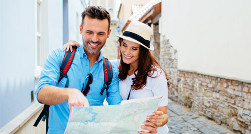 Couple with Travel Map