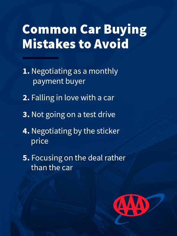 Common mistakes for buying a new car