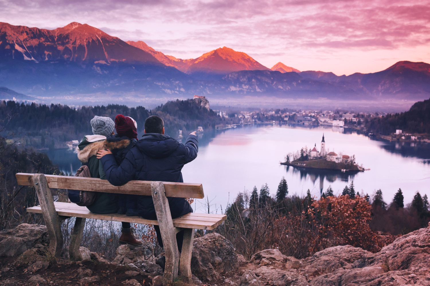 Europe Bled Lake Family
