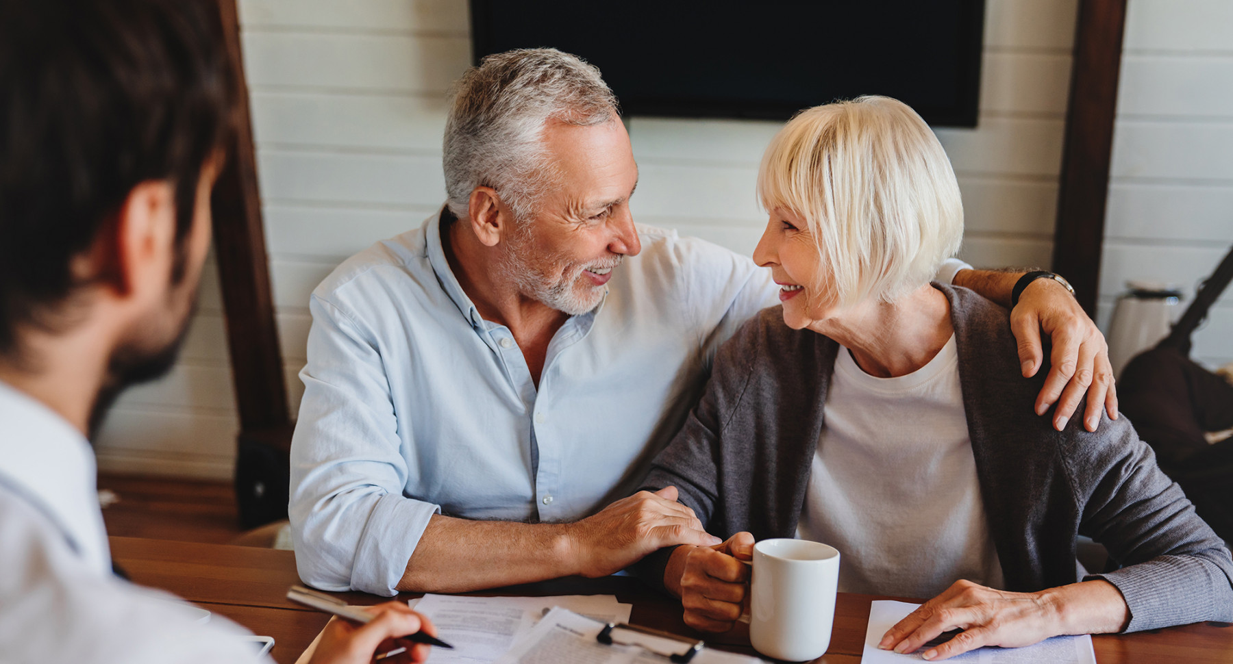Insurance - elderly couple smiling