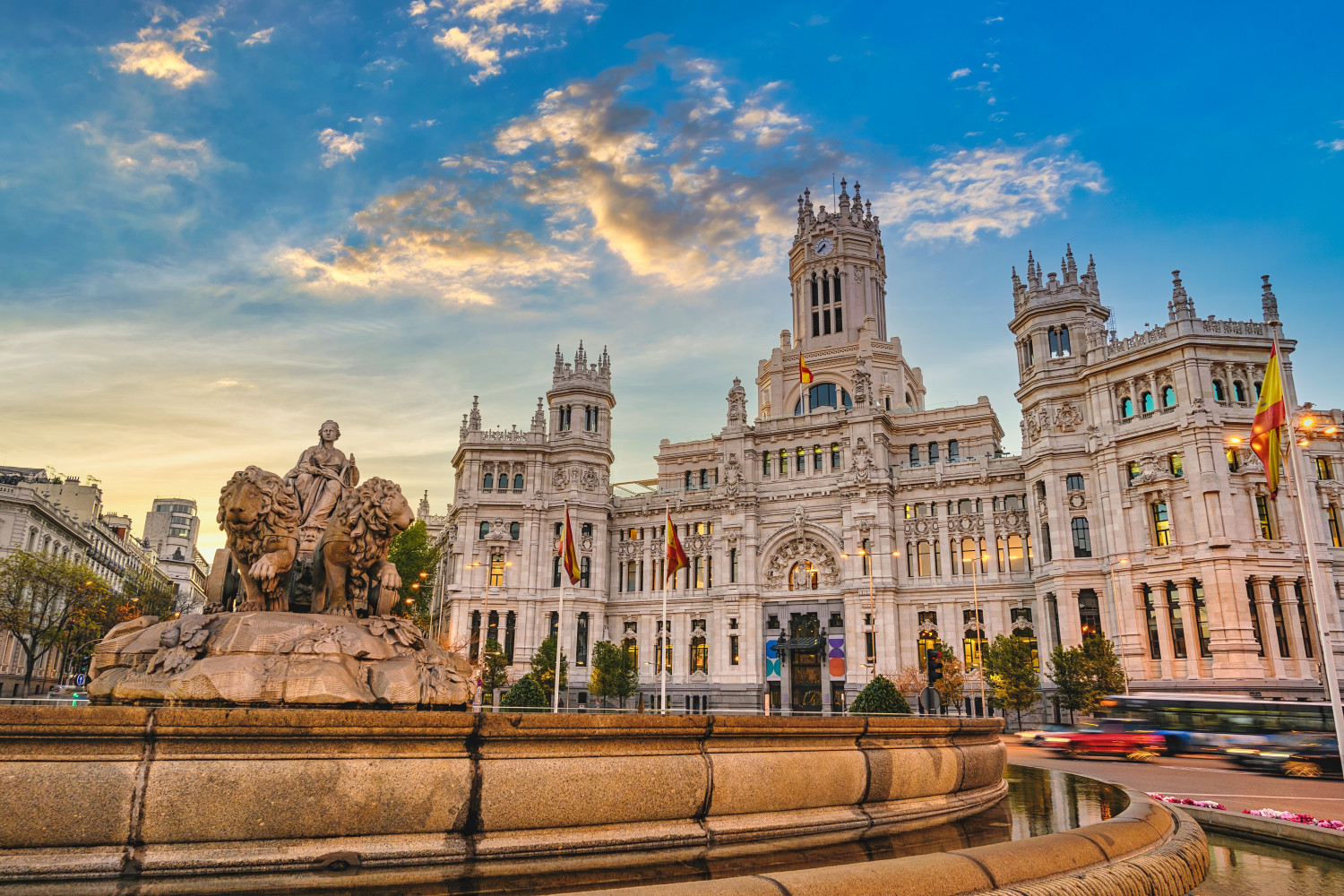 Madrid Spain Cibeles Fountain Town Square