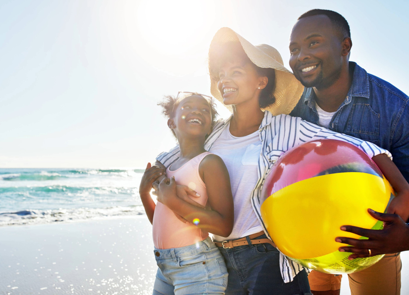 family at beach