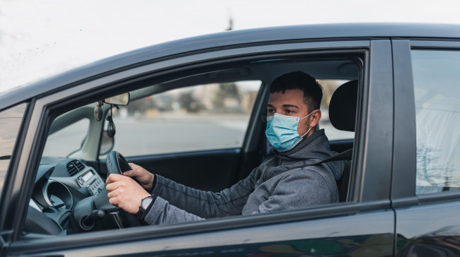 Man with Mask Car