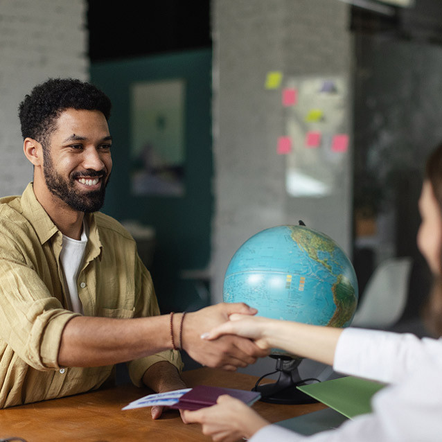 photo of advisor shaking hands