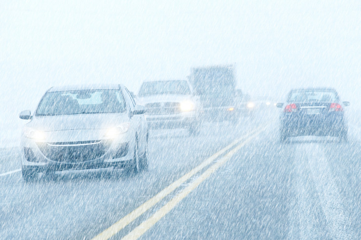 Driving in Snow Storm