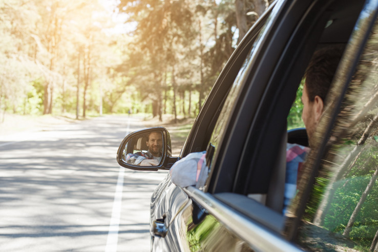 Driving Spring - Man Car Mirror