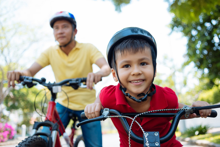 Biking - Boy and dad