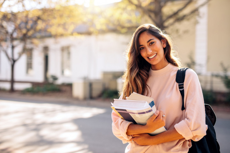 college student on campus