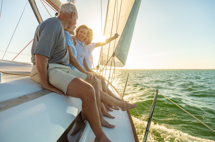 Seniors sailing and enjoying retirement