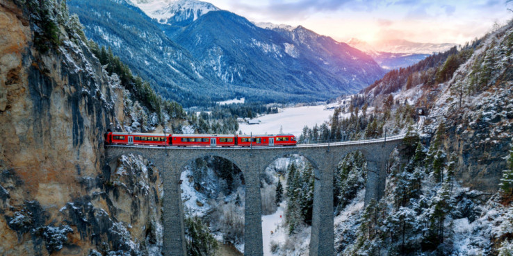 Train in mountains