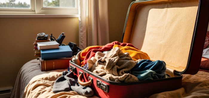 Overpacked suitcase