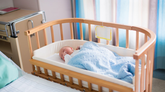 Baby with blanket in hospital