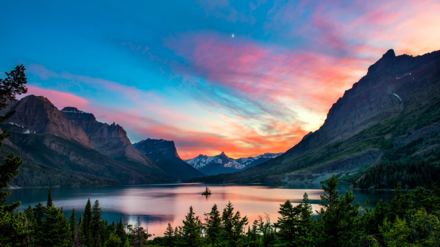 Glacier National Park Lake Sunset Montana