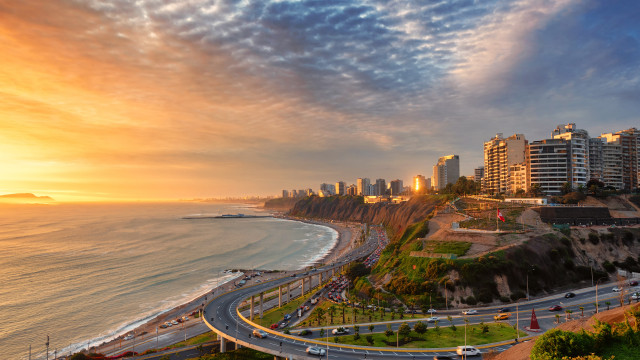 Lima Peru Beach Susnset