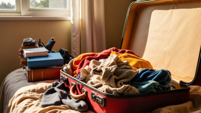 Overpacked suitcase