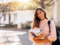 college student on campus