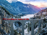 Train in mountains