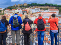 People traveling in Lisbon