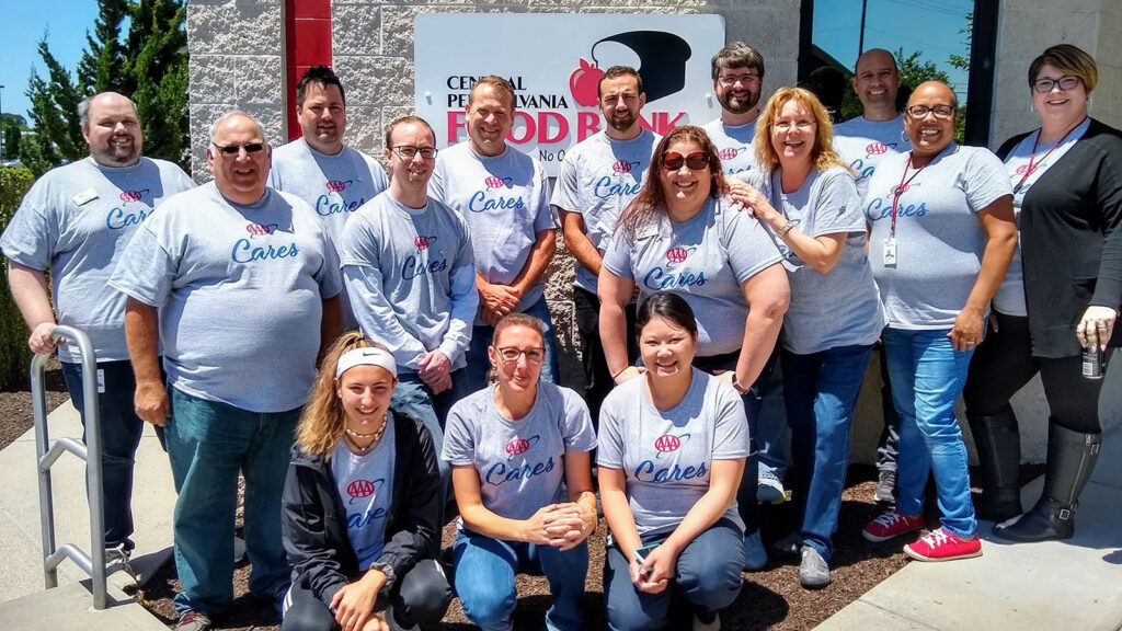 AAA employees at food bank