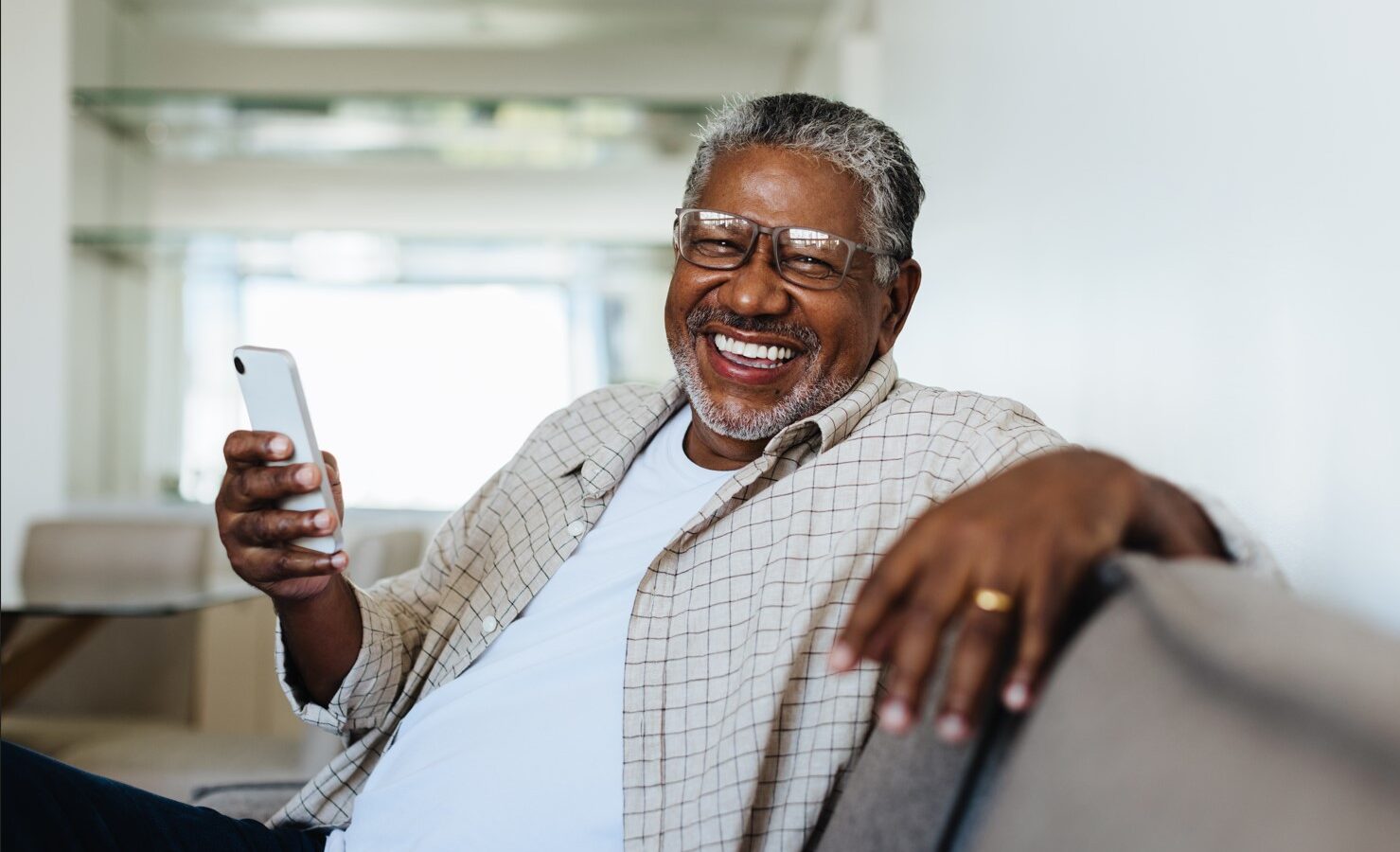 Man with Phone Smiling