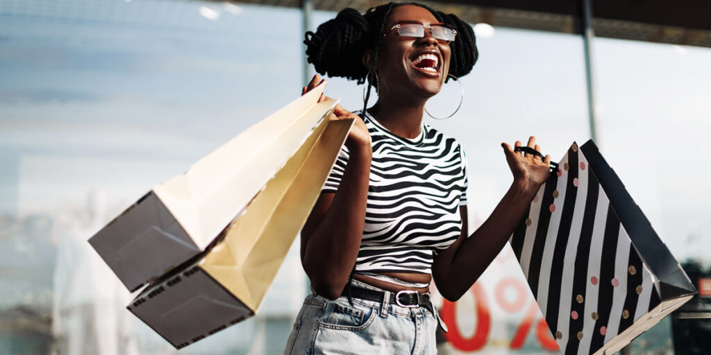 woman with shopping bags